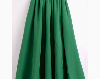 Green maxi skirt | Etsy