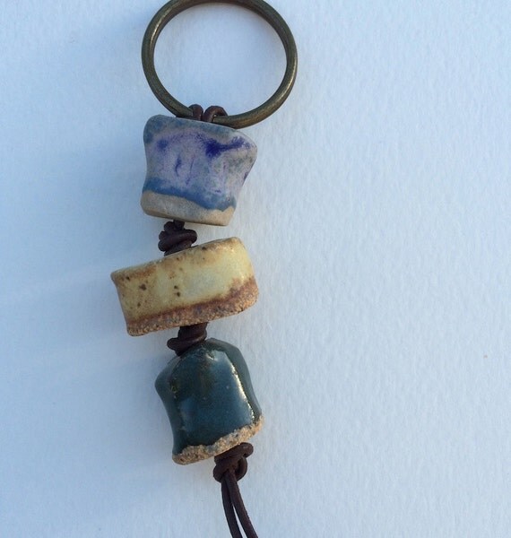 Handmade Ceramic Keychain by nezartstudio on Etsy