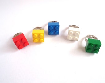 5 Rings, Party Favors, made with new LEGO bricks, Classroom Favors, Lego Birthday Party, Easter Egg Fillers, Five per Order