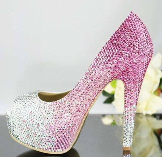 Pinks Wedding shoes Bling bridal shoes custom Wedding heels bridal heels Women high heels party heels party shoes prom shoes