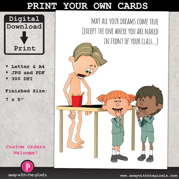 Items similar to Teacher Card May All Your Dreams Come Teacher