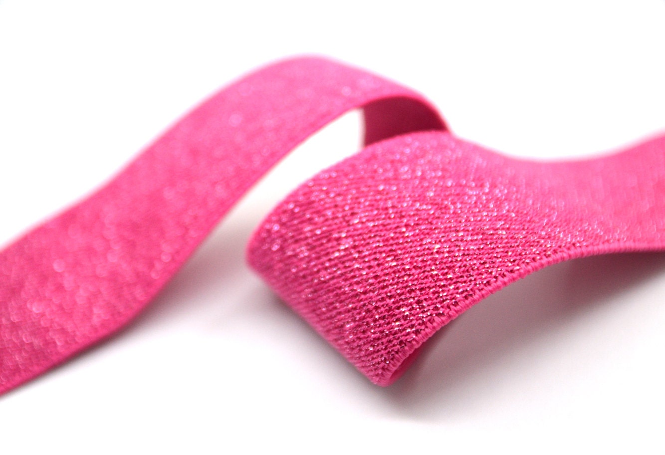 Dark Pink Glitter Elastic Band by the Yard Waistband