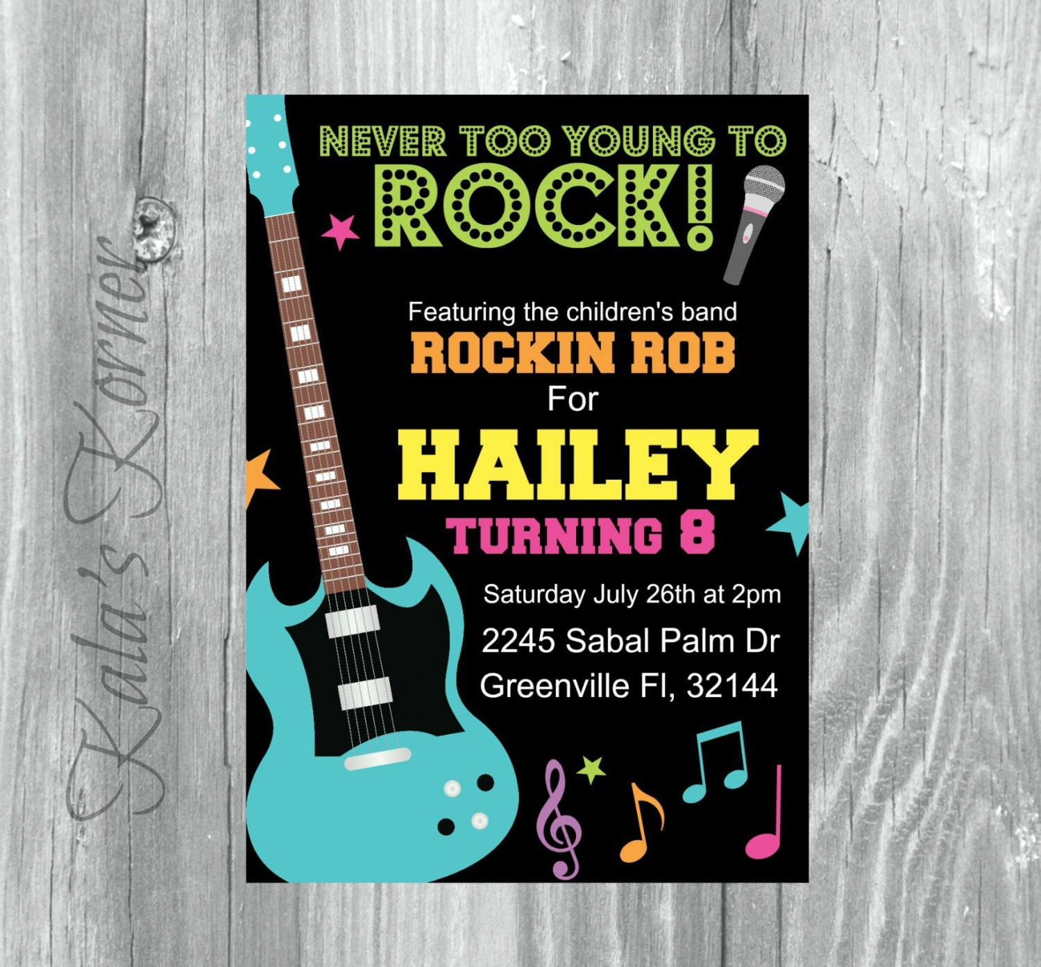 Rock And Roll Party Invitations 6