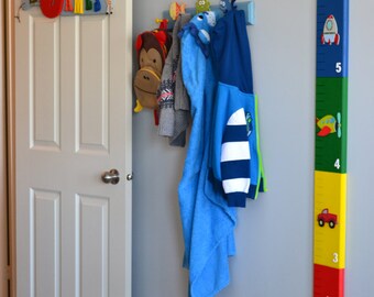 Wooden Growth Chart - Transportation Theme