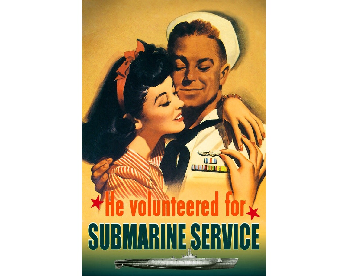 US NAVY Submarine Service Recruitment New Retro Poster World