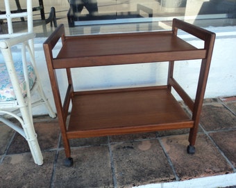 danish modern mid century danish rolling cart