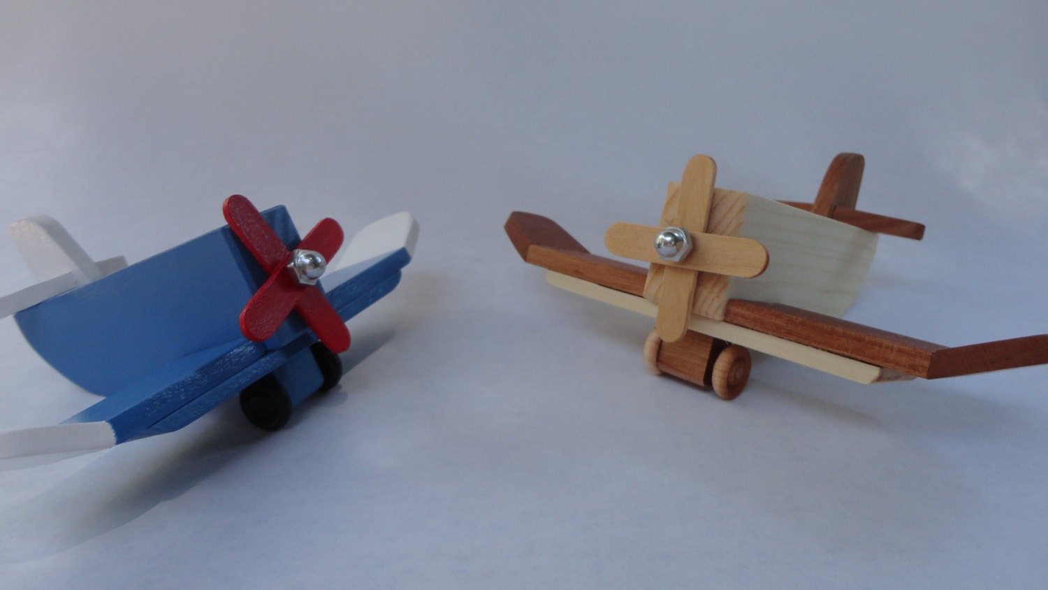 Handmade wooden toy airplane