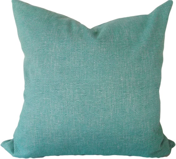 Aqua Blue Outdoor Decorative Pillow Cover by PillowTimeGirls