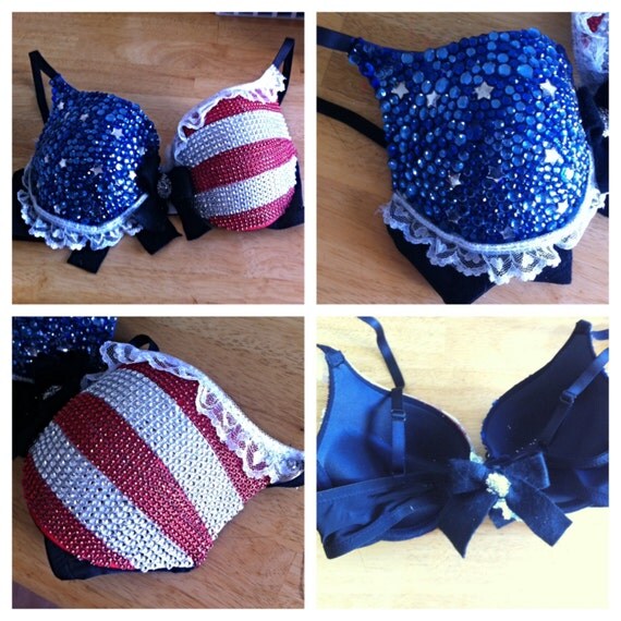 Items similar to American Flag Rave Bra on Etsy