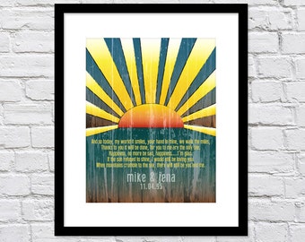 Led Zeppelin, Thank You/ Wedding Song Lyrics Print/ Distressed Retro Wall Art/ Gift for Bride/ Gift for Groom/ Wedding Art - 8x10+
