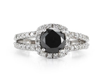 Black diamond engagement rings vintage