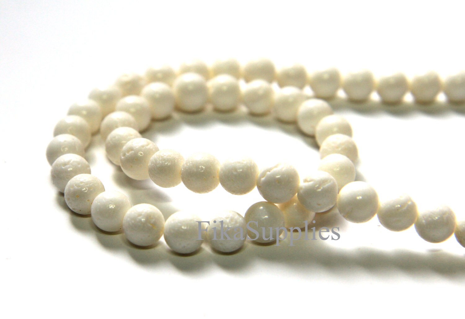 6mm Sponge White Coral Gemstone Beads 30pcs G6210