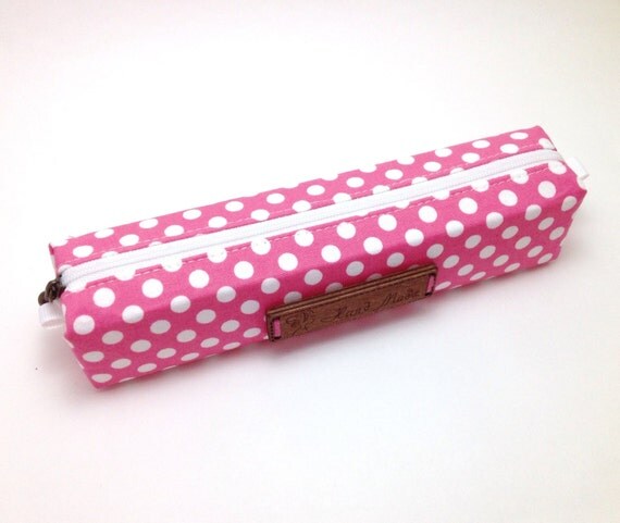 Pencil Case. Pink Pencil Case. Pencil Pouch. Zipper Case.
