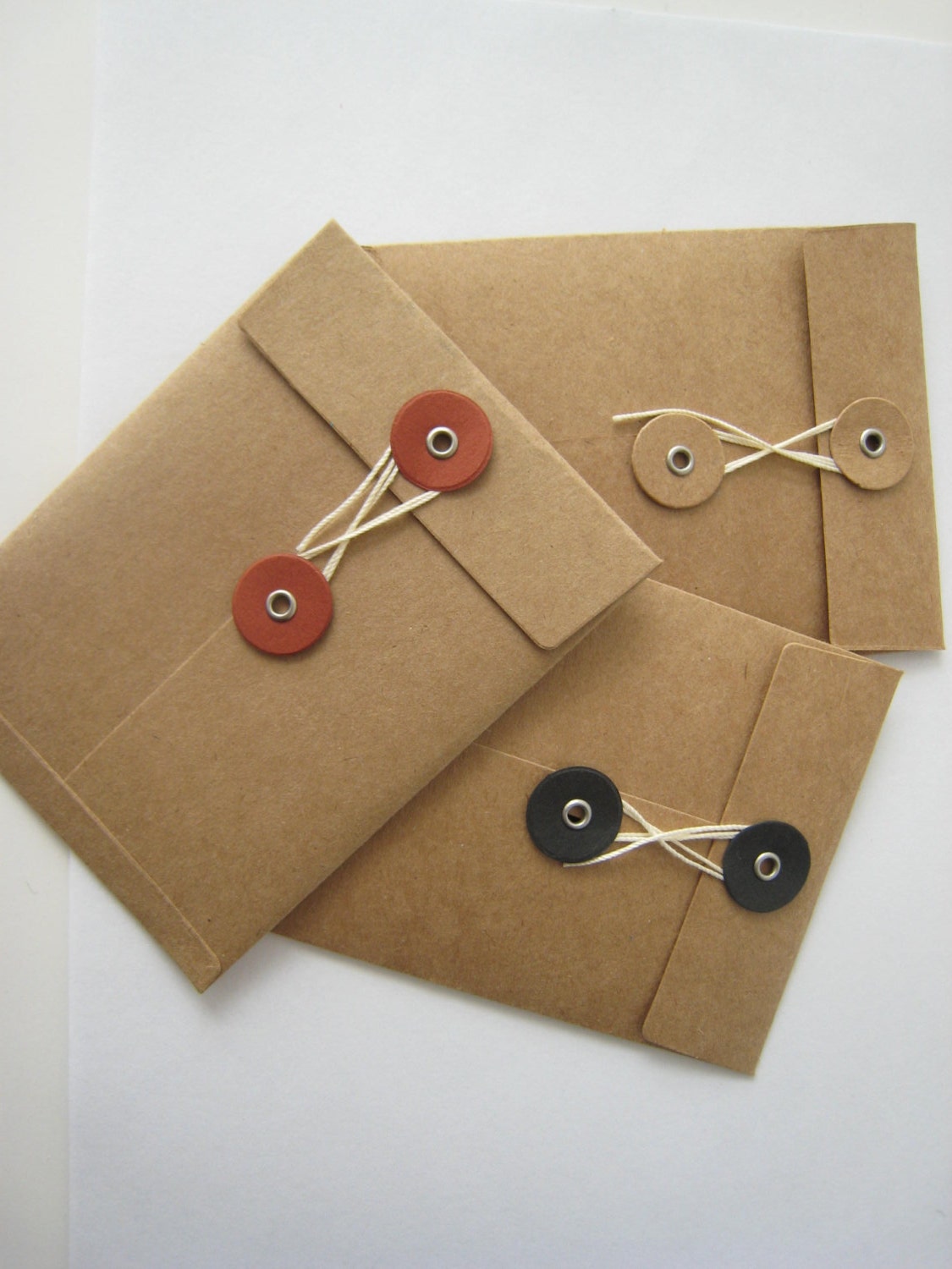 Small String Tie Envelope String Closure Envelope by Cutandpunch