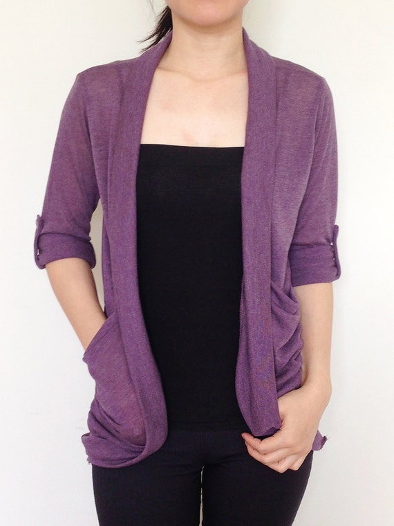 purple cardigan sweater for women