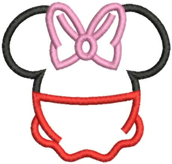 Instant Download Minnie Mouse Head Shape by MyEmbroideryShoppe