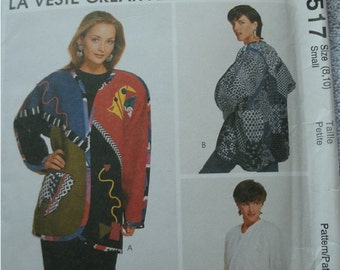 Misses Lined and Unlined Jacket Size 8-10 McCalls Pattern 7517 The Creative Jacket from Palmer Pletsch The Fit Experts UNCUT 1995