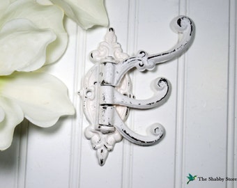 Shabby Chic Wall Hook/French Country/Coat Hook/SSLID0120/Victorian Hook/Multi Hook/Ornate Hook/Distressed/French Country/Cottage/Towel Hook