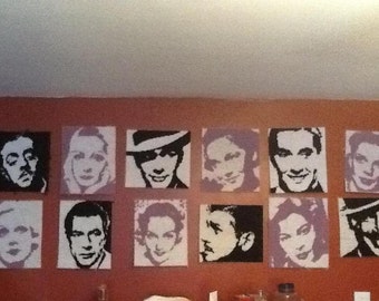Classic Film Stars Portrait Plastic Canvas Pattern PDF Booklet