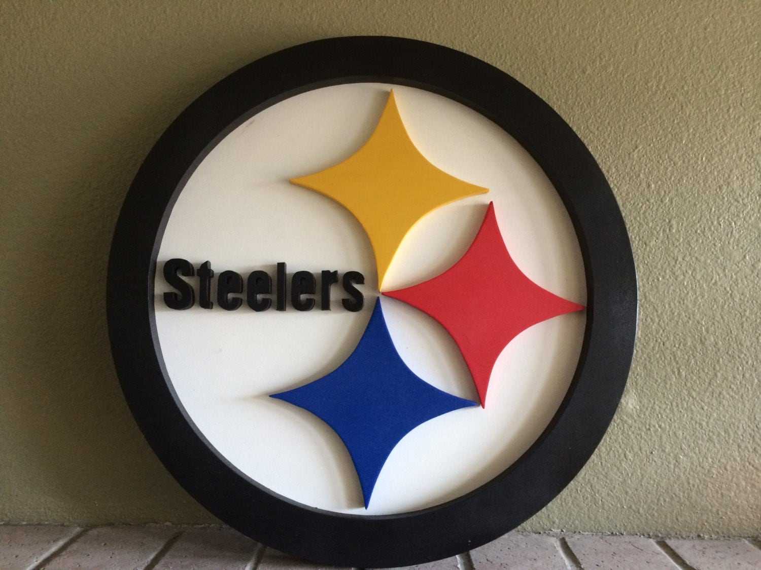 21 round Steelers logo Steelers wooden sign Steelers by TheCave61