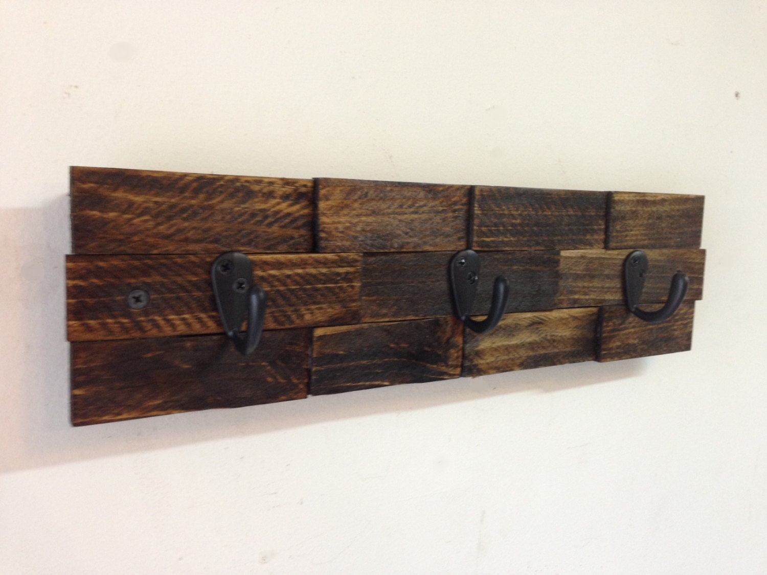 Rustic wall mount key rack entryway storage rustic key