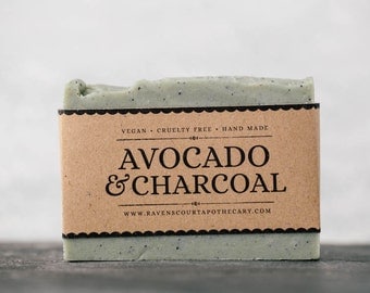 Avocado and Charcoal Soap | Unscented Vegan Soap