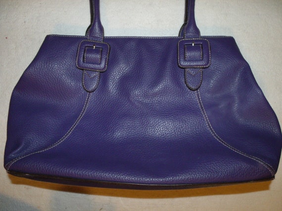 Liz Claiborne PURPLE Leather Bag/Purse Vintage