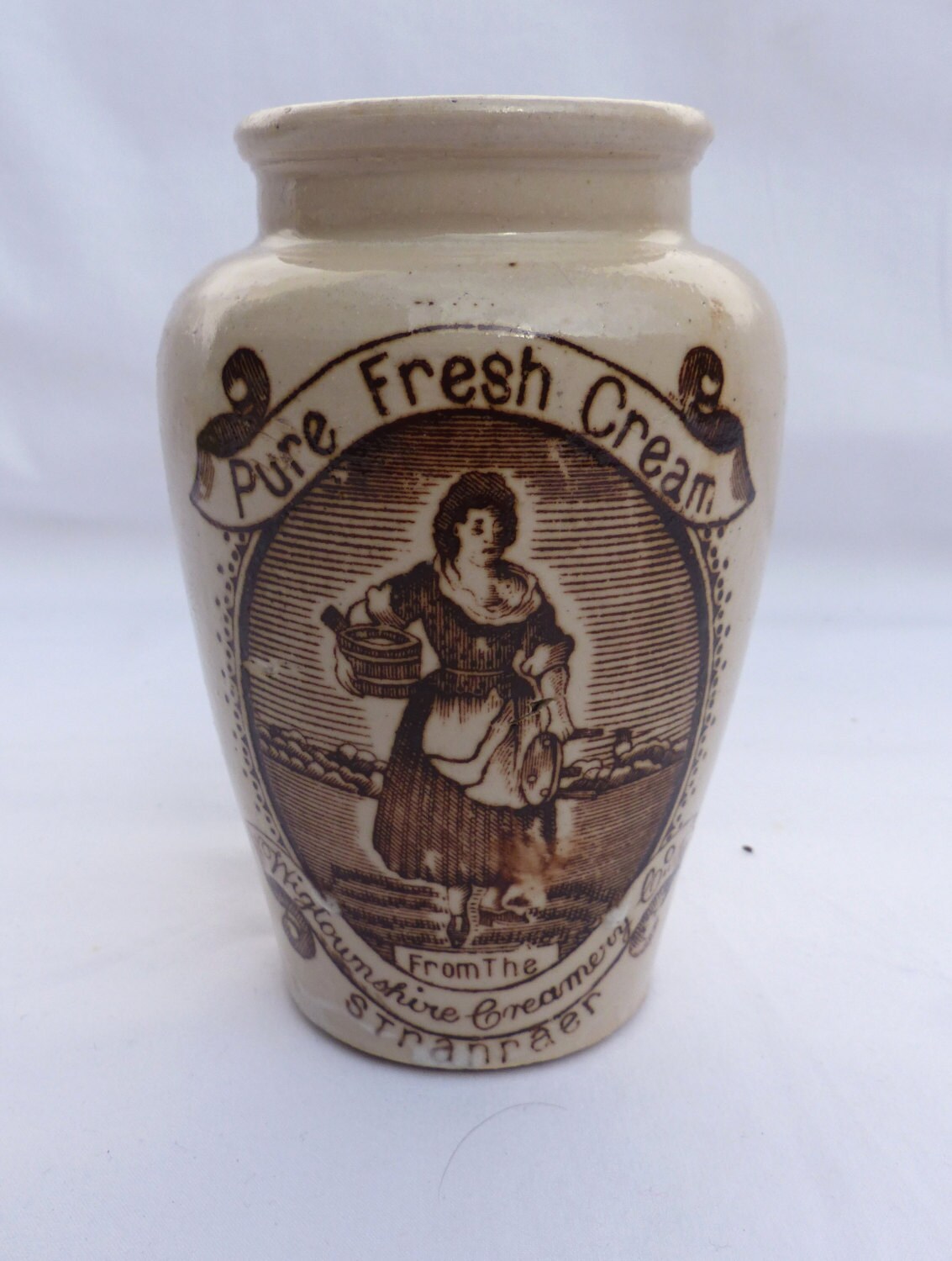 Port Dundas Pottery Cream Pot /Crock.Wigtownshire Creamery