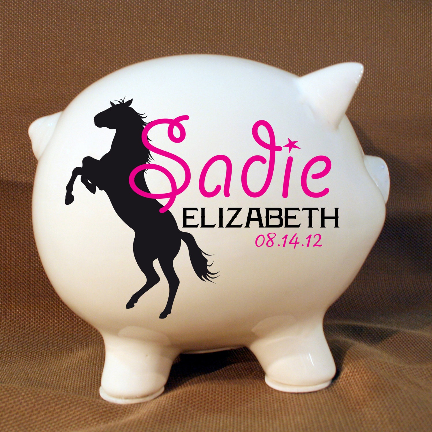 5.5 Horse Style Personalized Piggy Bank Custom Piggy