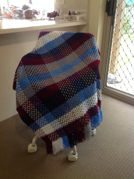 Handmade Toddler Tartan Crochet Blanket by WeAreFamilyHeath