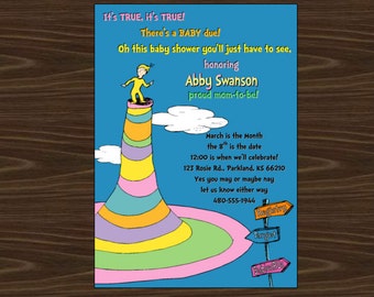 Dr. Seuss Baby Shower Invitation (Oh the Places)