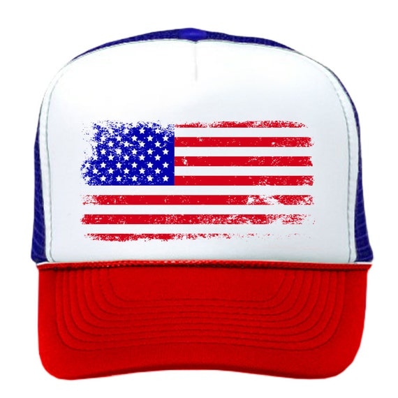 AMERICAN FLAG TRUCKER cap hat freedom patriotic