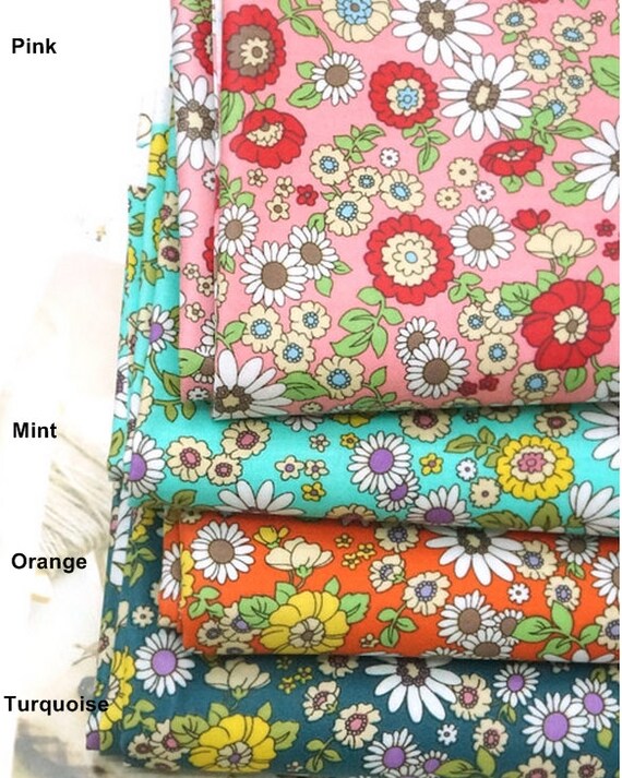 Laminated Cotton Fabric in 4 Colors By The Yard