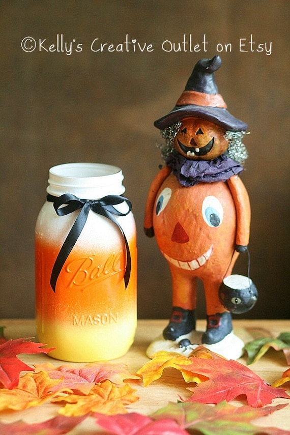 Etsy Halloween Decorations halloween decor halloween candy corn mason jar Etsy Halloween Decorations halloween decor halloween candy corn mason jar