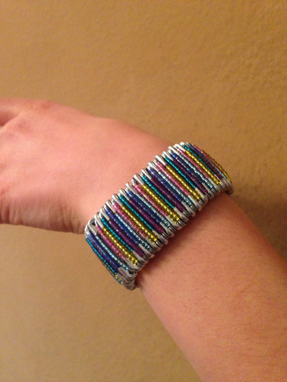 Beaded Safety Pin Bracelet