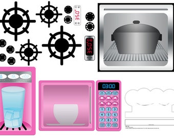 DIGITAL DOWNLOAD Play Kitchen Printable Decals for DIY