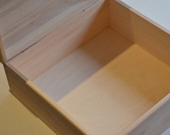 Large unfinished wooden box from natural wood, great for decoupage 11.6 x 11.6 x 4.91 inch (29.5x29.5x12.5 cm )