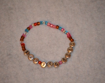 Child's phone number bracelet, child's name bracelet