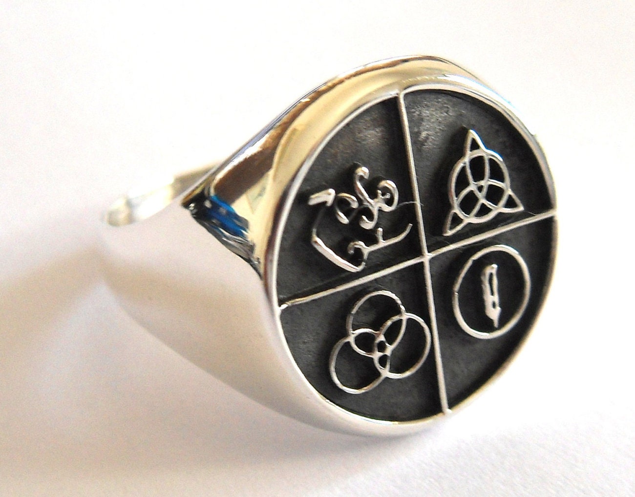 Led Zeppelin Band Four Symbol Silver 925 Ring