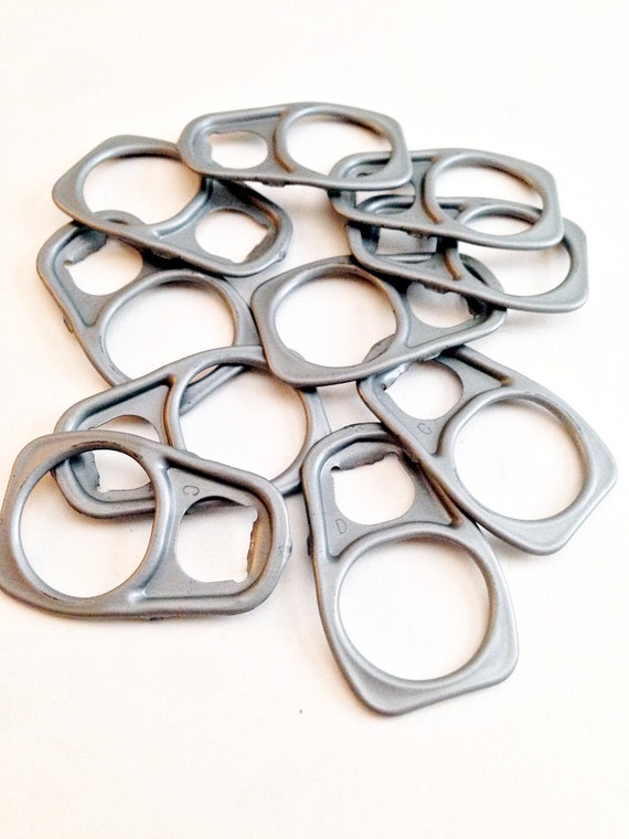 Items similar to 10 Soup Can Tab, Large Pull Ring, Aluminum Ring Pull