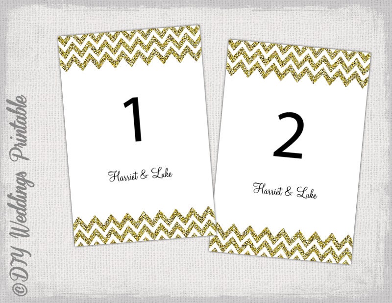 printable table number template gold glitter wedding number