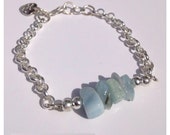 Items similar to Handmade Aquamarine Silver Belcher Chain bracelet on Etsy