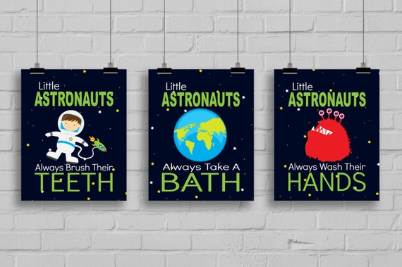 Outer Space Bathroom Prints Little by SimplyLoveCreations ...