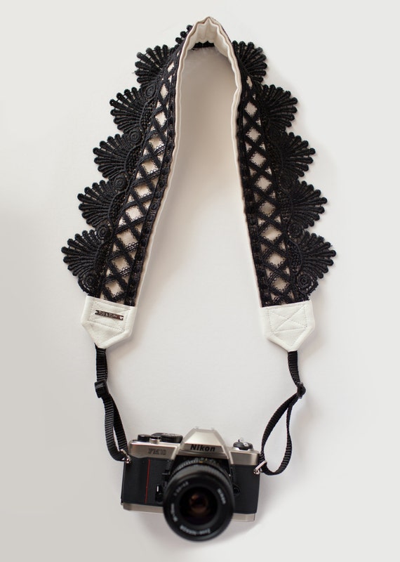 Lace Trim Camera Strap Lara by togandtoph on Etsy