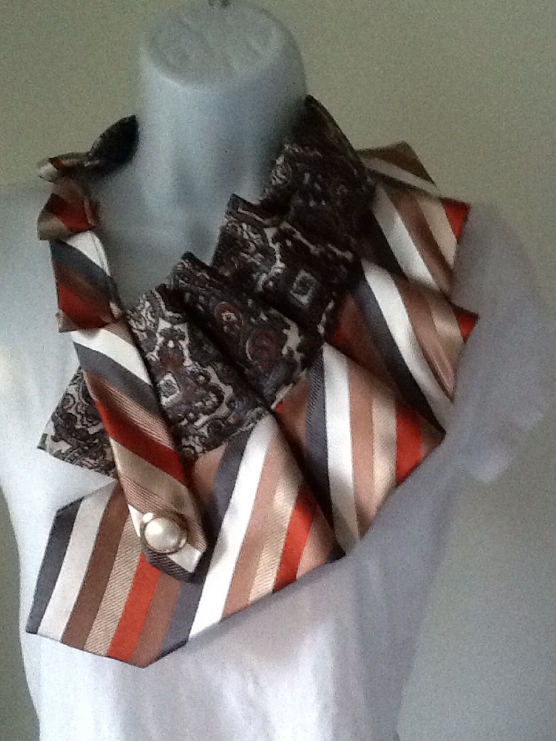 Upcycled men's necktie scarf