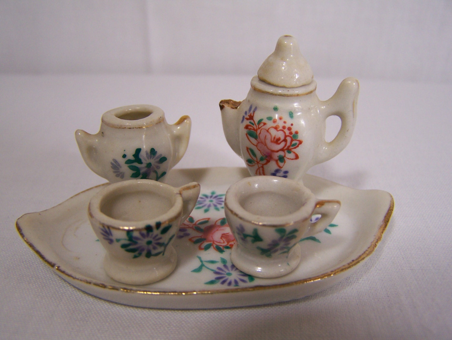 Reduced Miniature Tea Set Occupied Japan by VeeTeesVintage on Etsy