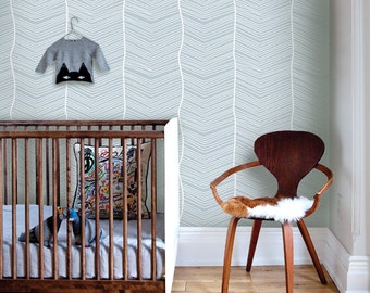 Striped Seamless Blue Removable Wallpaper - Peel & Stick, Repositionable Fabric