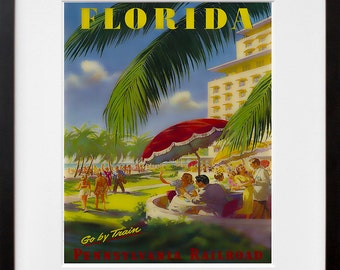 Florida Wall Art Print America Vintage Travel Poster (TR79)