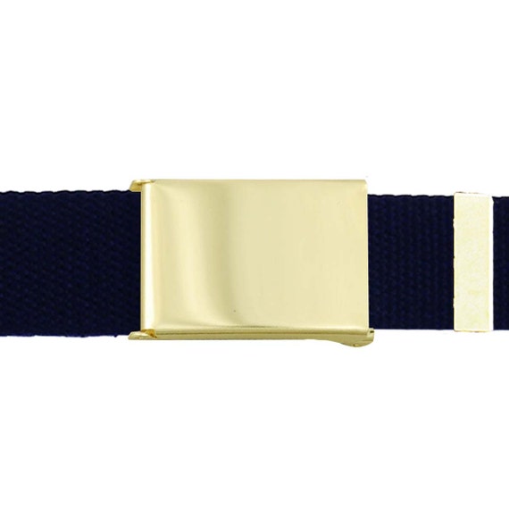 Military Style Gold Belt Buckle with  belt by BuildABelt