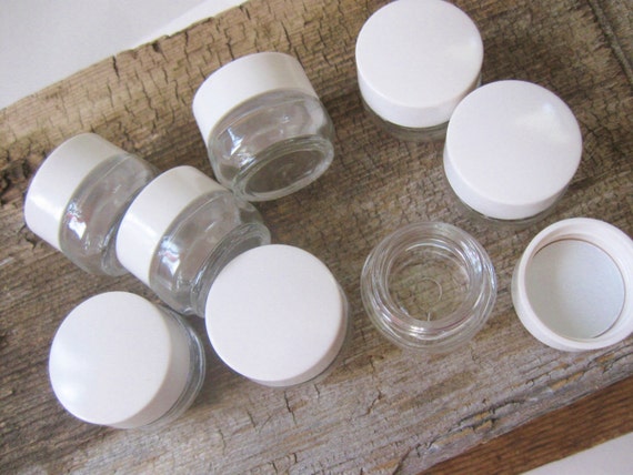 20 clear glass lip balm or cream jars